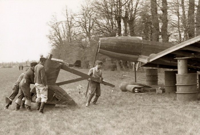 Germans installing decoys on a dummy airfield
